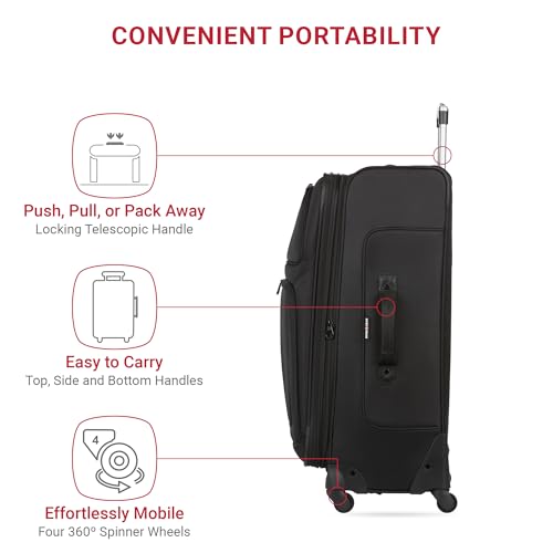 SwissGear Sion Softside Expandable Luggage, Black, 29-Inch C81483