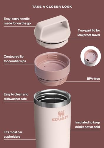 STANLEY Cafe To Go Travel Mug 16 oz Leakproof Insulated Stainless Steel T3456