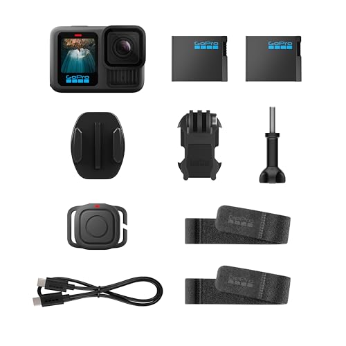 GoPro HERO13 Black Accessory Bundle with Handler, Batteries, Mounts, and Case M27766
