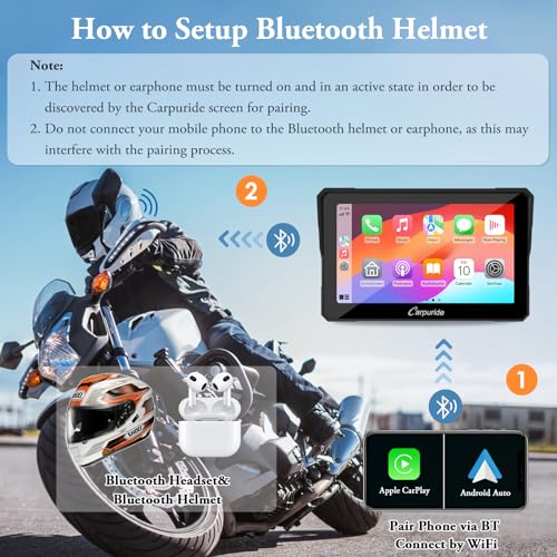 Carpuride W702 7 inch Waterproof Touchscreen GPS Navigator for Motorcycle F66615