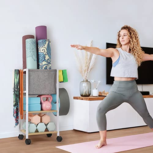 Yoga Mat Storage Rack for Dumbbells and Kettlebells, Home Gym Organizer N713