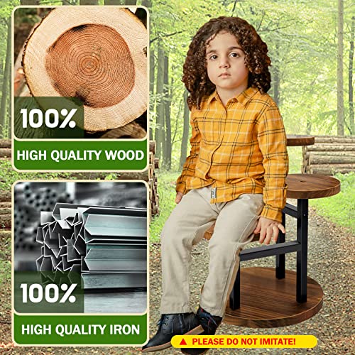 AUGOSTA 5 Tier Plant Stand, Tall Metal Wood Shelf for Indoor Outdoor Garden O47518
