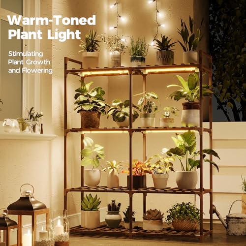 Bamworld Plant Stand Indoor Outdoor Wood Plant Rack 3 Tier Ladder D51744