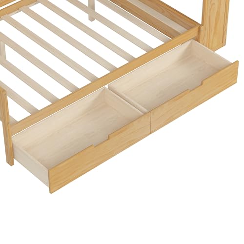 Bellemave Twin Corner Bed Frame with Storage Shelves and Desk, Gray L74206