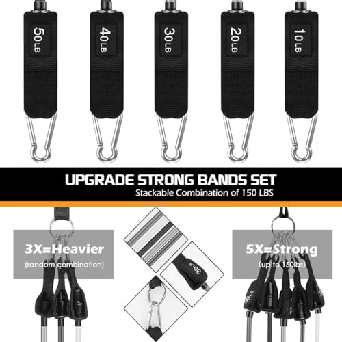VEICK Resistance Bands with Handles for Home Workout O75059