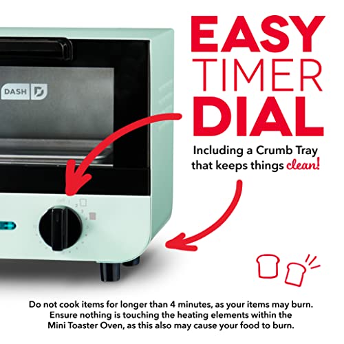 DASH Mini Toaster Oven Cooker for Bread, Bagels, Pizza, Paninis - Red B5381