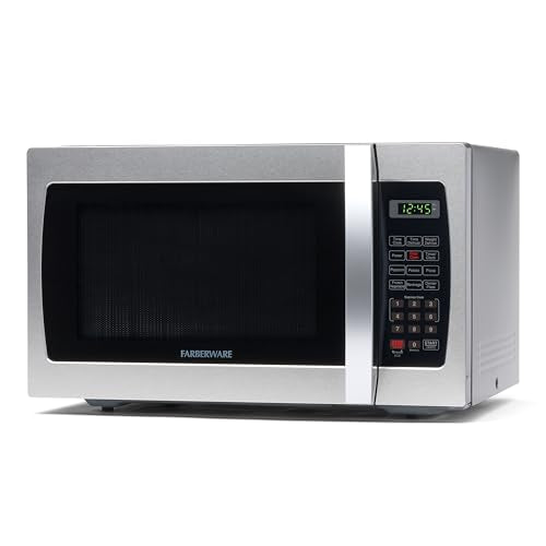 Farberware Countertop Microwave 1000W 1.1 cu ft Black Stainless Steel P5805