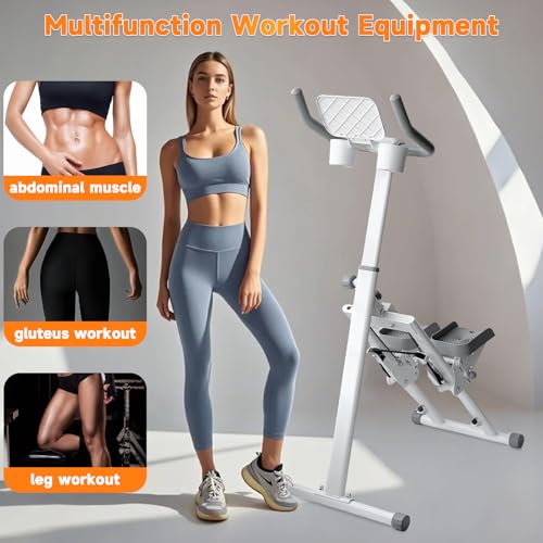 Folding Stair Stepper with Handle, 242LBS Load, Adjustable Step Angle F772193