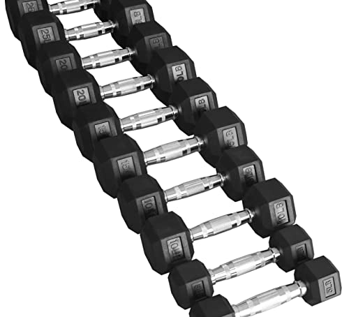 Rubber Coated Hex Dumbbell Weight Set R443