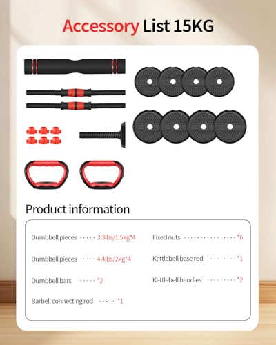 Adjustable Dumbbells 80lbs Free Weight Set with Connector for Home Gym I872