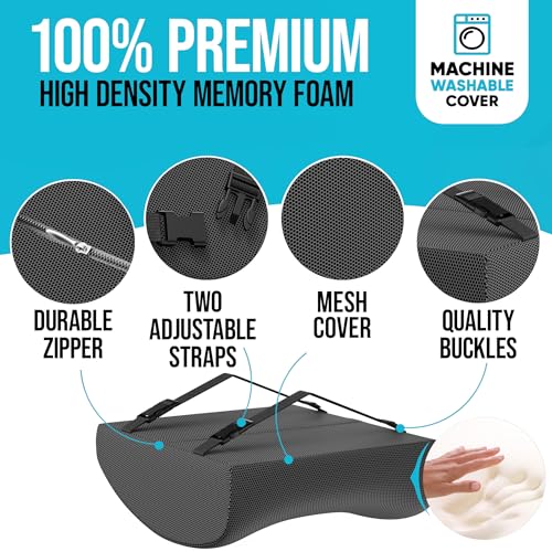 FORTEM Office Chair Cushion and Back Support, Memory Foam Lumbar Pillow, Non Slip, XL V440