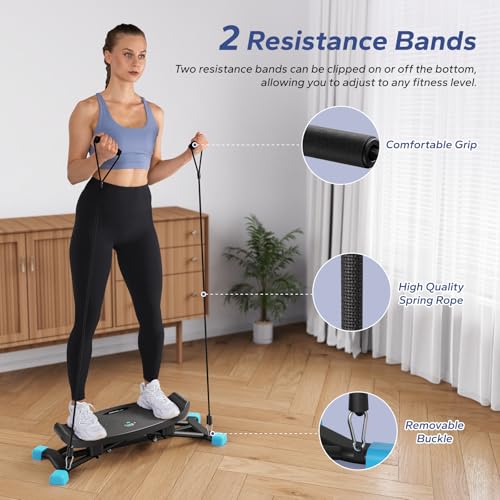 MERACH Balancing Machine for Full Body Workout, Sliding Ski Simulator with Resistance Bands, Black W4429