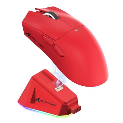 MAGIC-REFINER Attack Shark X11 59g Superlight Wireless Gaming Mouse with Grip Tape, RGB Charging Dock，BT/2.4G Wireless/Wired Pc Mouse, 22000 DPI,5 Programmable Buttons for Pc/Mac(Black)
