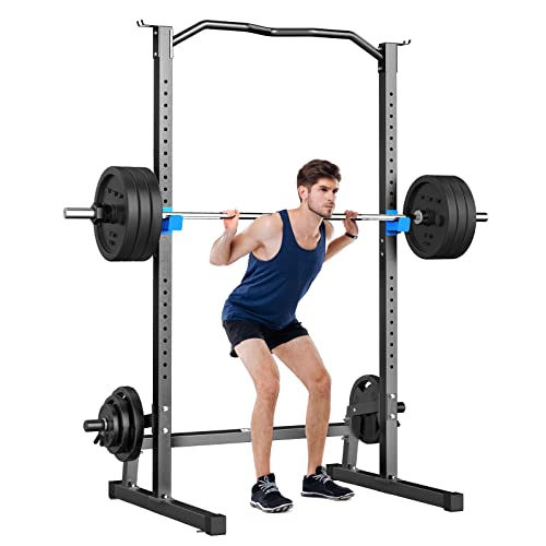 BEKING Power Rack Squat Rack Cage with Pull Up Bar,Adjustable Power Cage Exercise Squat Stand with Barbell Rack Weight Plate Storage,Strength Training Workout Station for Home Gym Fitness