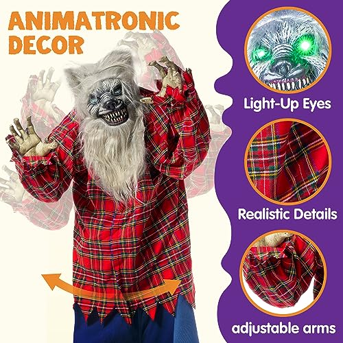 JOYIN 65" Halloween Animatronics Ghost Decor with Sound for Outdoor T10357