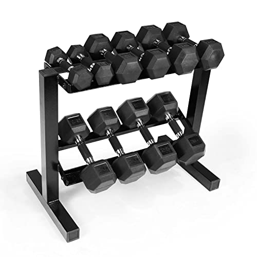 CAP Barbell 150 lb Dumbbell Set with 2-Tier Rack M513373