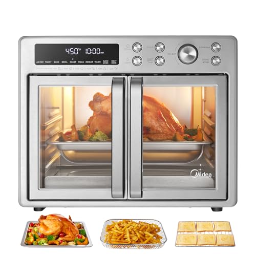 Midea Flexify French Door Toaster Oven Air Fryer Combo, 26.4 QT, Stainless Steel X404