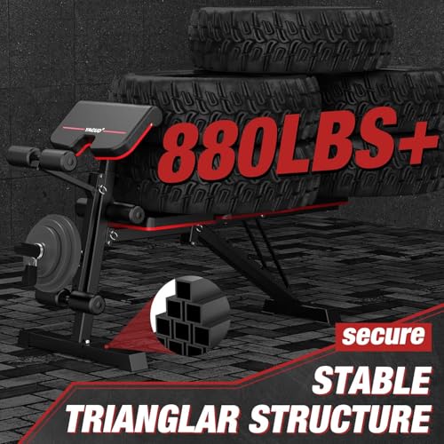 Adjustable Weight Bench for Home Gym, 800 LB Incline Decline Strength Training M735