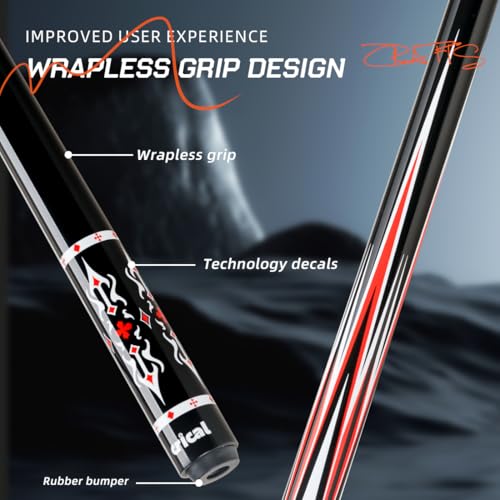 CRICAL Carbon Fiber Pool Cue Stick 58" with 12.5mm Tip J317692