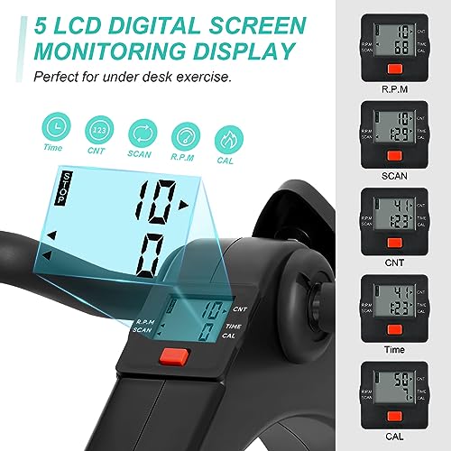 Uten Folding Pedal Exerciser, Under Desk Bike with LCD Monitor C98402
