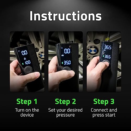 Airmoto Tire Inflator Portable Air Compressor with Digital Pressure Gauge D815