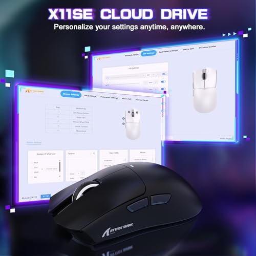 Attack Shark X11SE Wireless Gaming Mouse, Tri-Mode 22K DPI, 59g, Berry Red Y3775