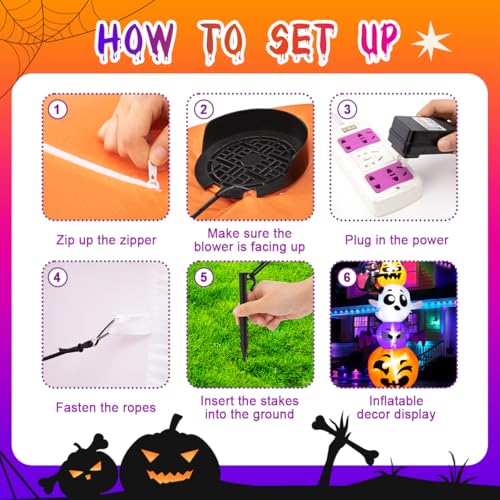 Meland Halloween Inflatable 8FT Outdoor Decorations with LED Light L6475