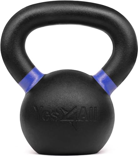 Yes4All Powder Coated Cast Iron Kettlebell Weight Set for Home Gym N15817