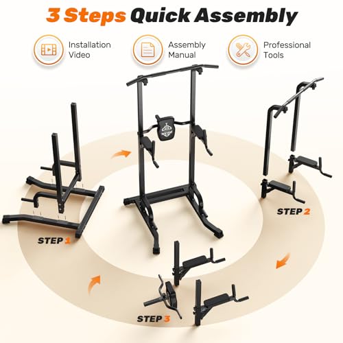 Sportsroyals Pull Up Bar Dip Station Power Tower Home Gym Strength Training Equipment R739989
