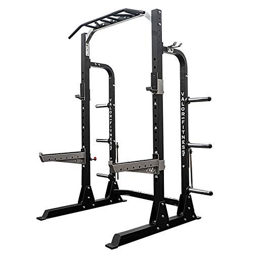 Valor Fitness Half Rack Squat Machine with Pull Up Station, 750lbs Capacity T95458