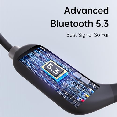 Bone Conduction Headphones Bluetooth, Open Ear with Mic, 32GB MP3, Charcoal Black T52758