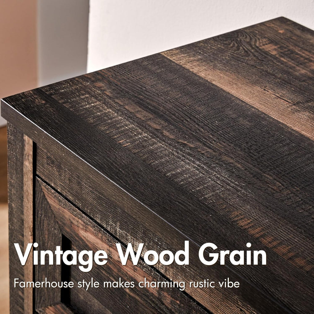 Amerlife 5 Drawers Dresser for Bedroom, Dark Oak A540261
