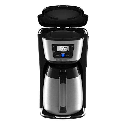 BLACK+DECKER 12 Cup Thermal Programmable Coffee Maker, Black/Steel P7250