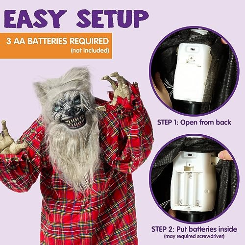 JOYIN 65" Halloween Animatronics Ghost Decor with Sound for Outdoor T10357