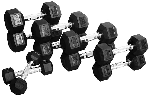 Rubber Coated Hex Dumbbell Weight Set R443