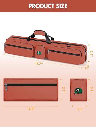 Pool Cue Case 4x5 with Pockets, Soft Padded Billiard Cue Bag A2212