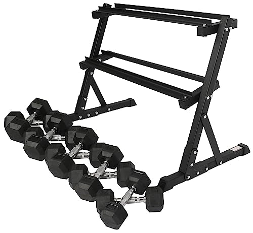 Rubber Coated Hex Dumbbell Weight Set R443