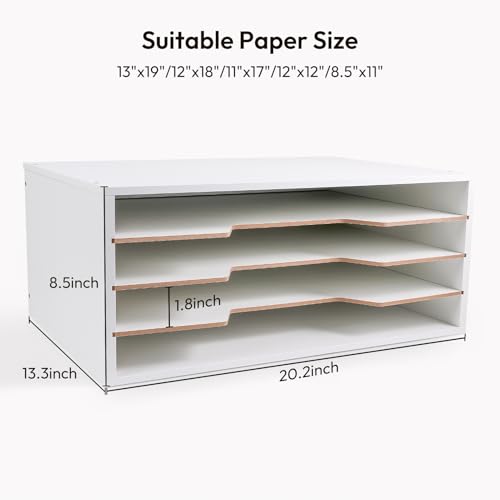 12x18 Wooden Construction Paper Organizer, 6-Tier Desktop File Sorter T909341