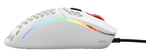 Glorious Model D Wired Gaming Mouse - 68g Honeycomb RGB Ergonomic, Matte White M160012