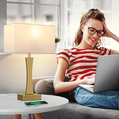 3 Way Dimmable Bedside Lamp Set of 2 with USB Ports C63781