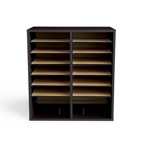 Safco Wooden Paper and Mail Organizer, Adjustable Shelves, Stackable B285