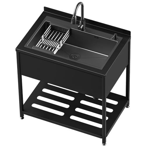 Stainless Steel Utility Sink with Faucet and Drain Kit I168