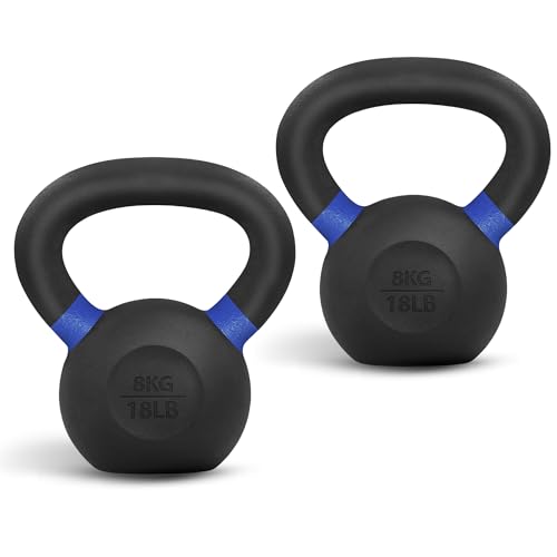 Yes4All Powder Coated Cast Iron Kettlebell Weight Set for Home Gym N15817