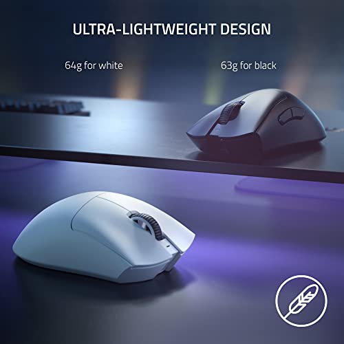 Razer DeathAdder V3 Pro Wireless Gaming Mouse, 63g Ultra Lightweight, Black B812