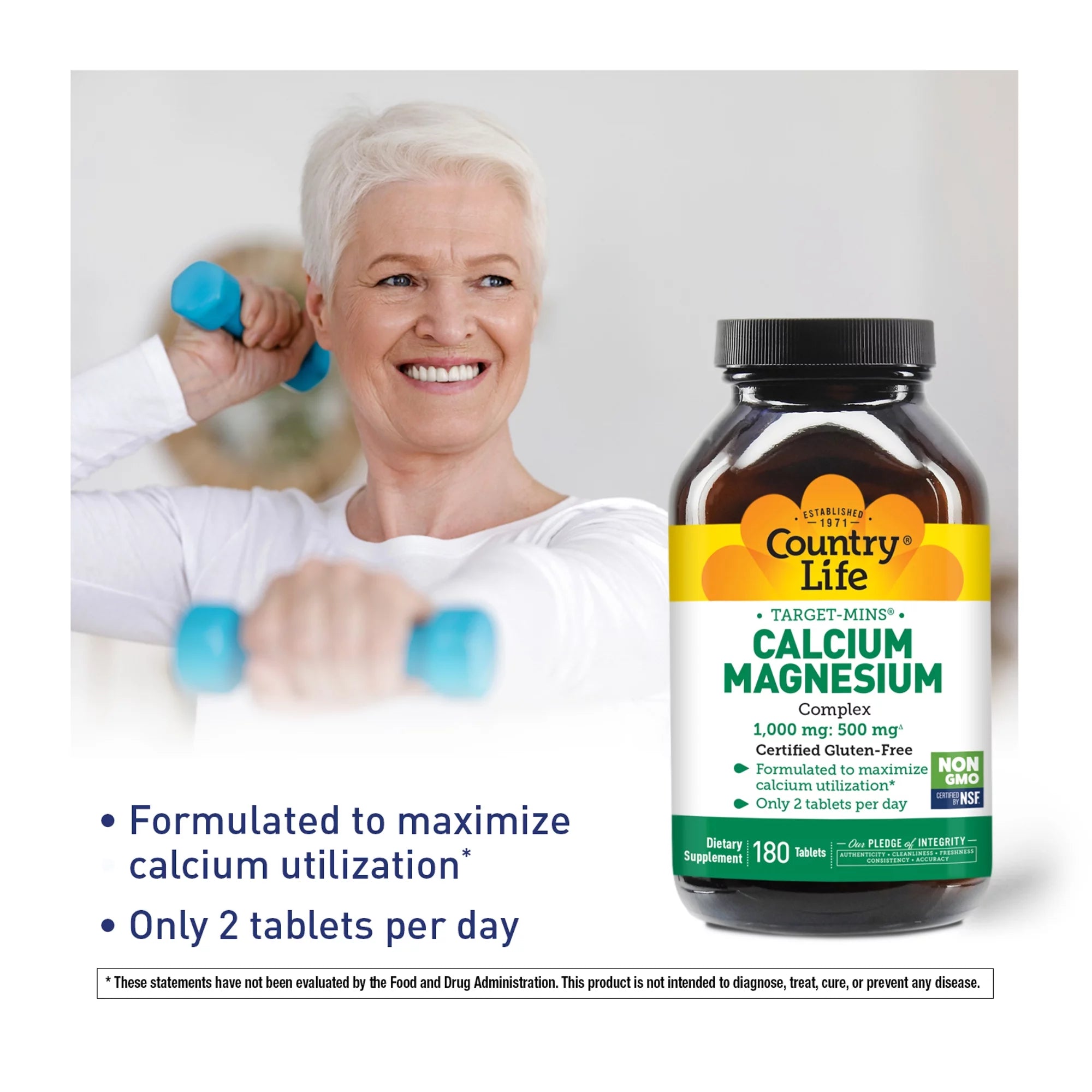 Country Life Target-Mins Calcium-Magnesium Complex, 180 Tablets P460498