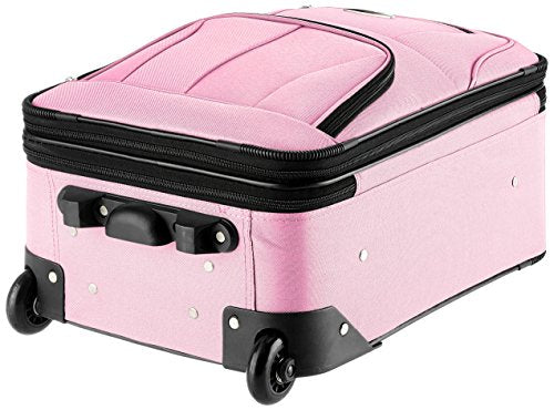Rockland Fashion Softside Upright Luggage Set, Expandable, Pink, 2-Piece B62260