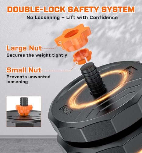 5-in-1 Adjustable Dumbbell Set 88lbs with Connector for Home Gym Q537010