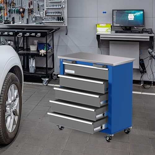 7-Drawer Rolling Toolbox with Lockable Wheels and Keyed Locking System J502595