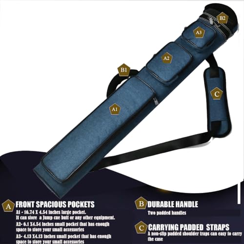 Champion Nylon/Leatherette Billiard Pool Cue Stick Hard Carrying Case Y844595