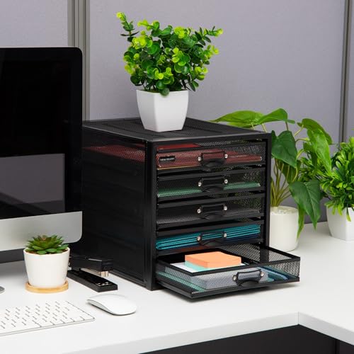 Mind Reader 10-Drawer Metal Mesh Desk Organizer, Silver N923041